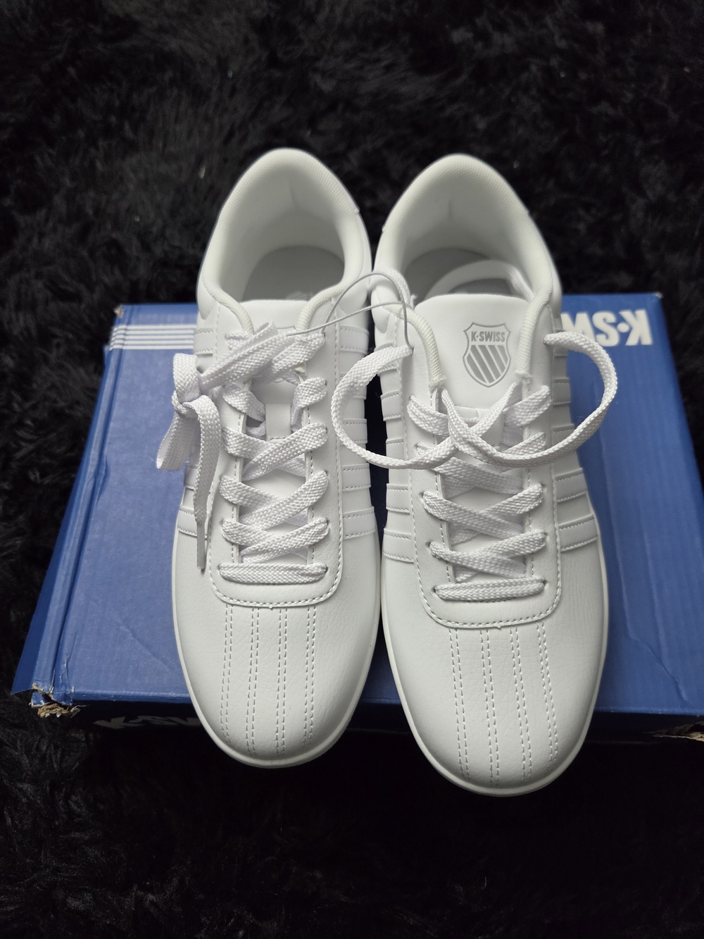 K-Swiss Men's Classic White Leather Tennis Sneakers